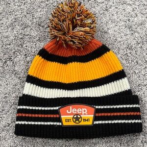 Jeep Multicolor Striped PomPom Beanie